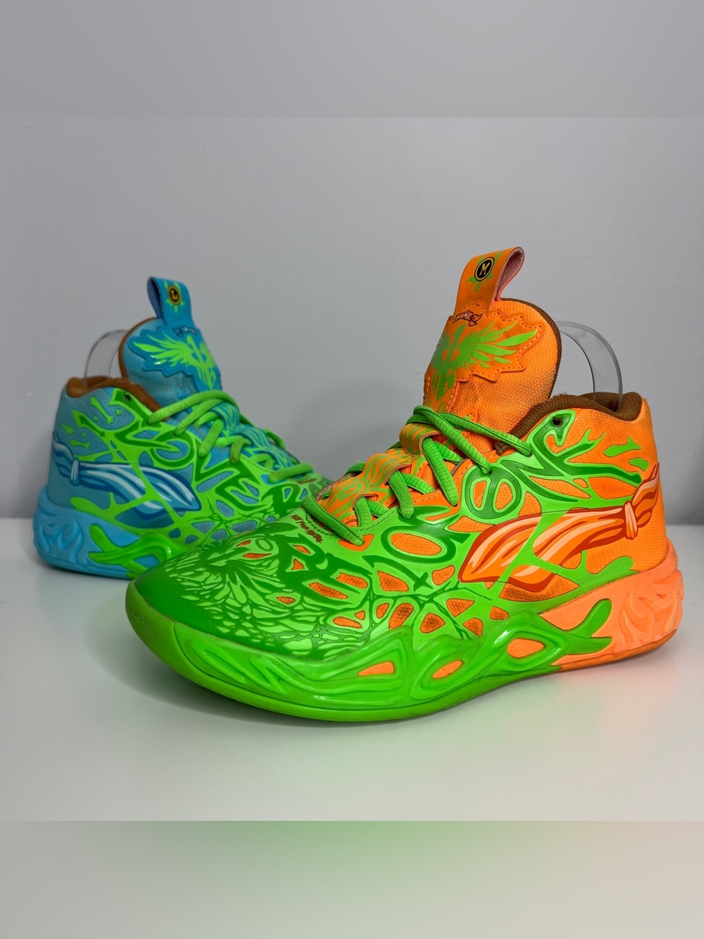 Rare PUMA x LaMelo Ball MB.04 TMNT Leonardo & Michelangelo Sneakers Youth 5 - Picture 3 of 11
